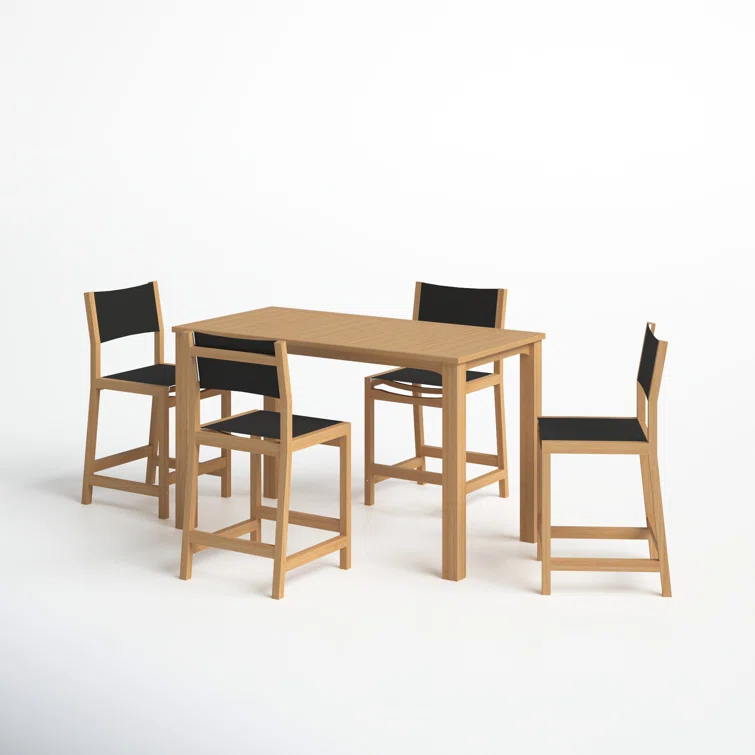 Brookes 4 - Person Rectangular Teak Outdoor Dining Set