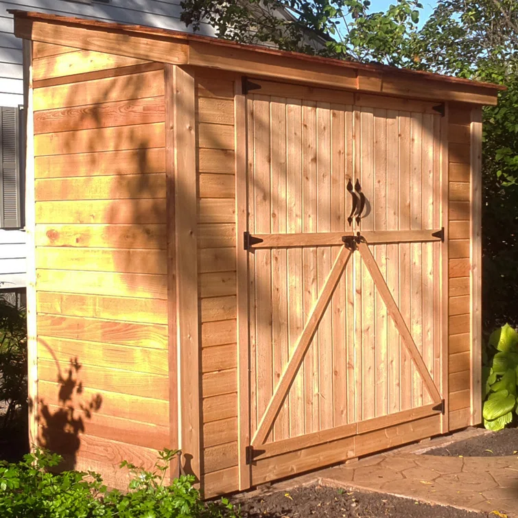 8 ft. W x 4 ft. D Double Door Cedar Wood Storage Shed