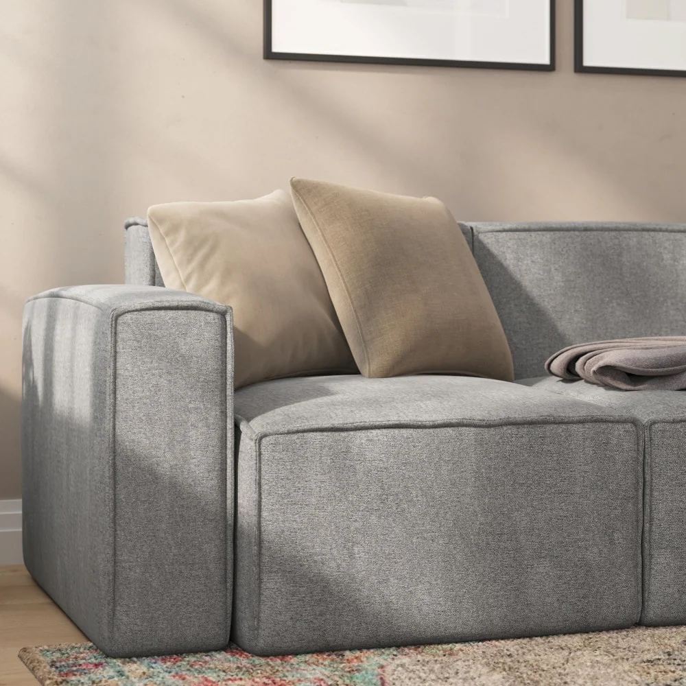 Contemporary Configurable Modular Left Side Sofa Chair with Armrest