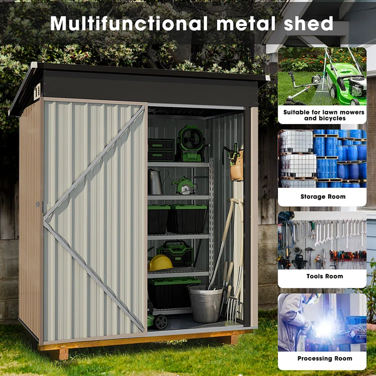 4.5 ft. W x 2.5 ft. D Metal Lean-To Storage Shed
