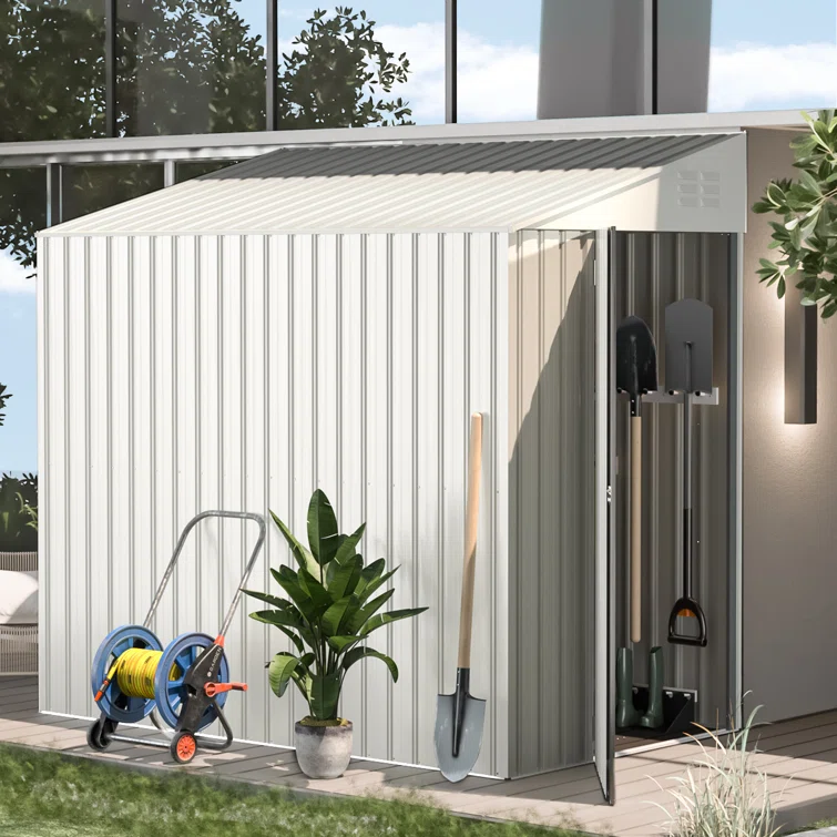4. ft. W X 7 ft. D Metal Lean-To Storage Shed