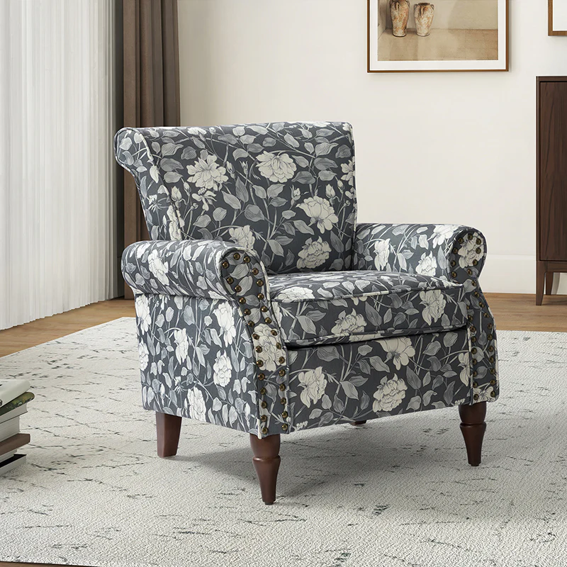 Artemisa Modern Floral Pattern Upholstered Armchair