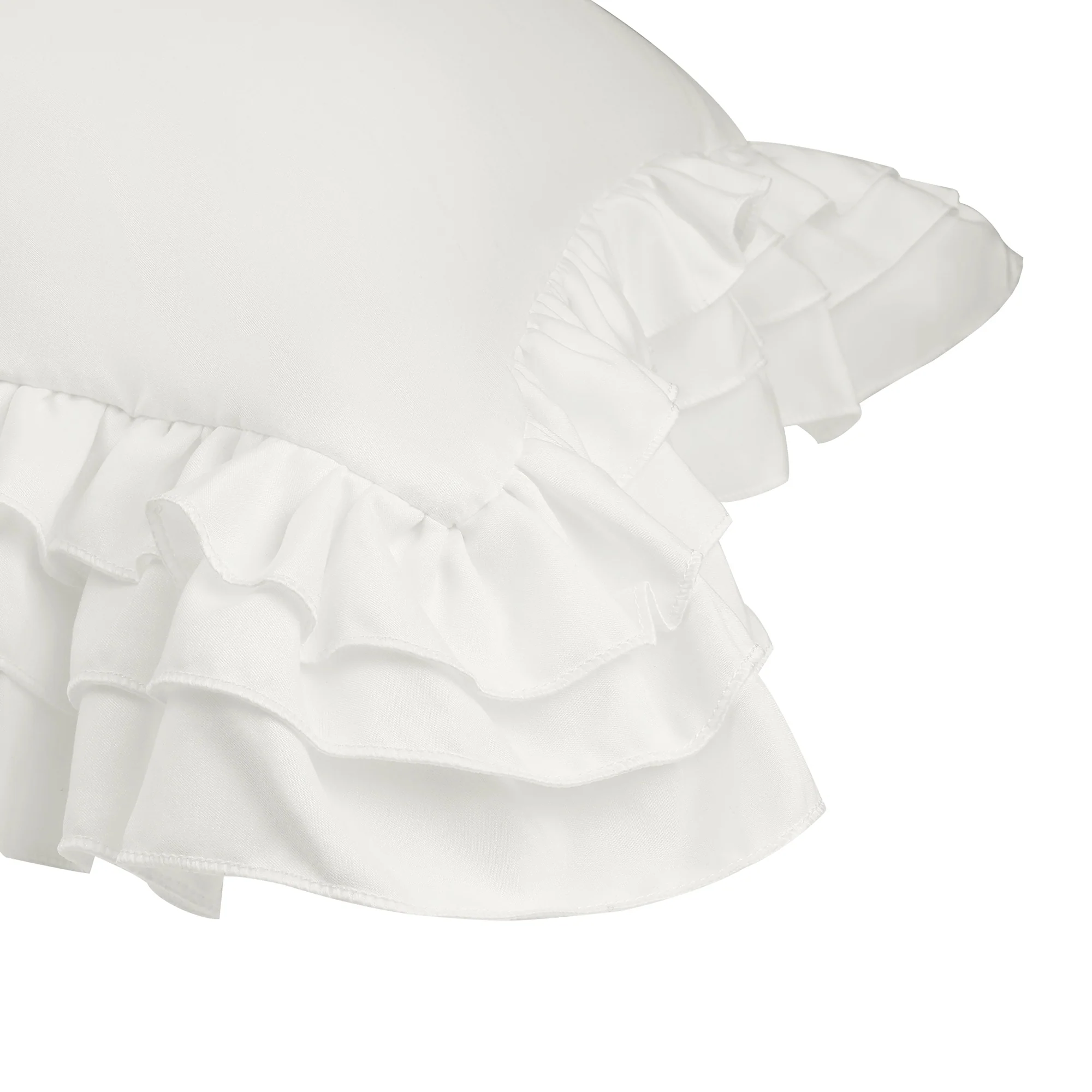 Triple Ruffle Pillowcases, Set of 2 Pillow Covers, Bedding Pillow Shams with Envelope Closure