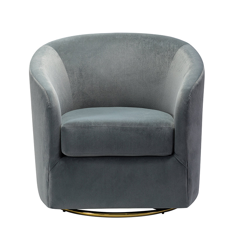 Emanuela Velvet Swivel Barrel Armchair