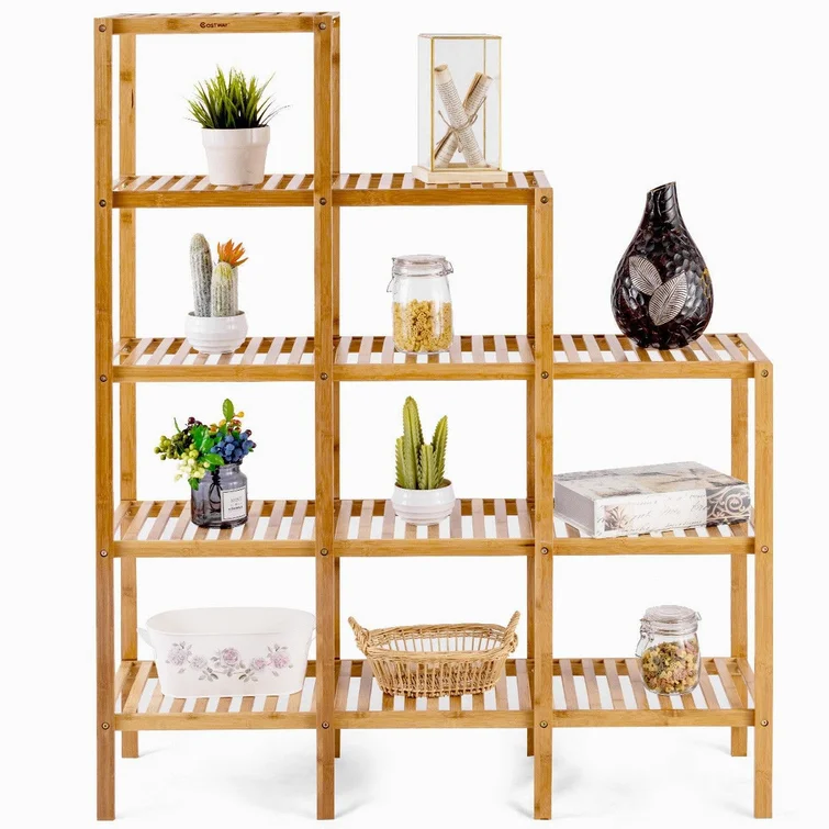 Mahnomen 45.5'' W Solid + Manufactured Wood Shelving Unit