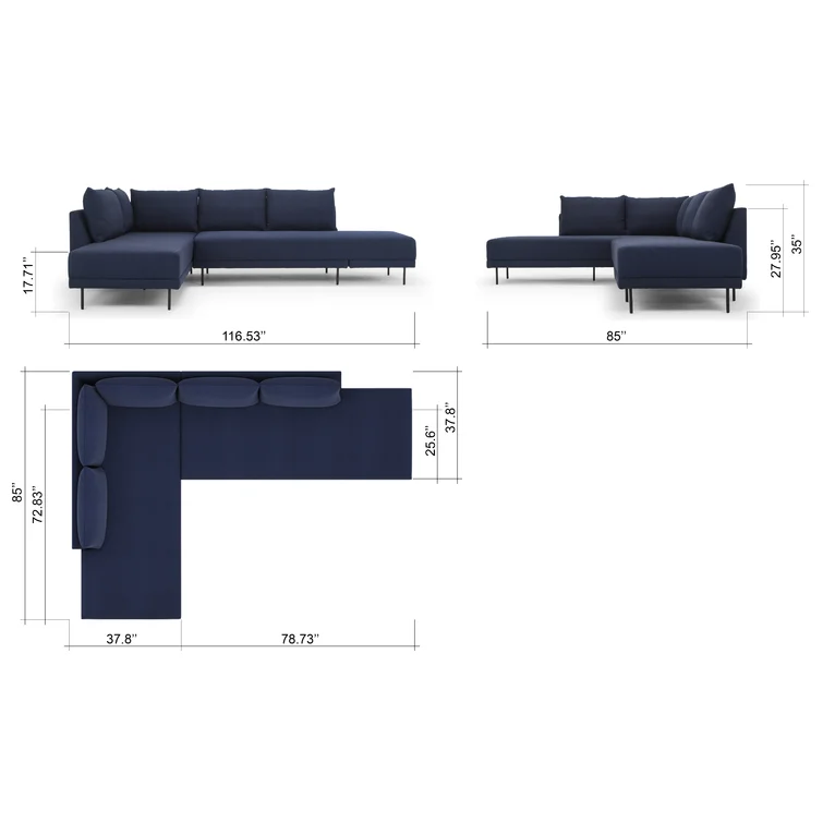 Lon Upholstered Sleeper Sectional