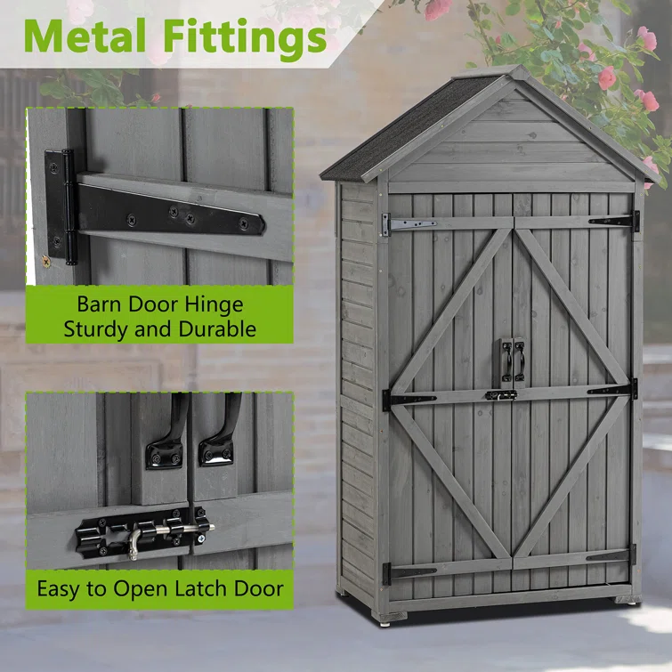 Byan 2 ft. 11 in. W x 1 ft. 7 in. D Wood Storage Shed
