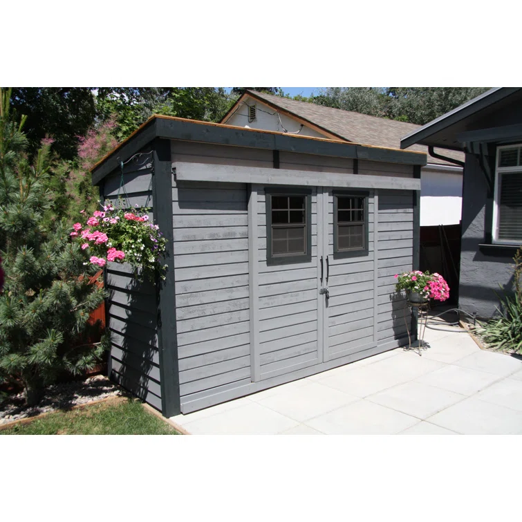 12 ft. W x 4 ft. D Sliding Door Cedar Wood Storage Shed