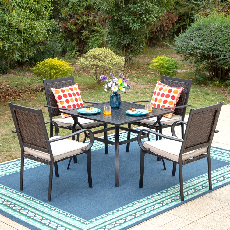 Alyah 4 - Person Square Outdoor Dining Set with Cushions