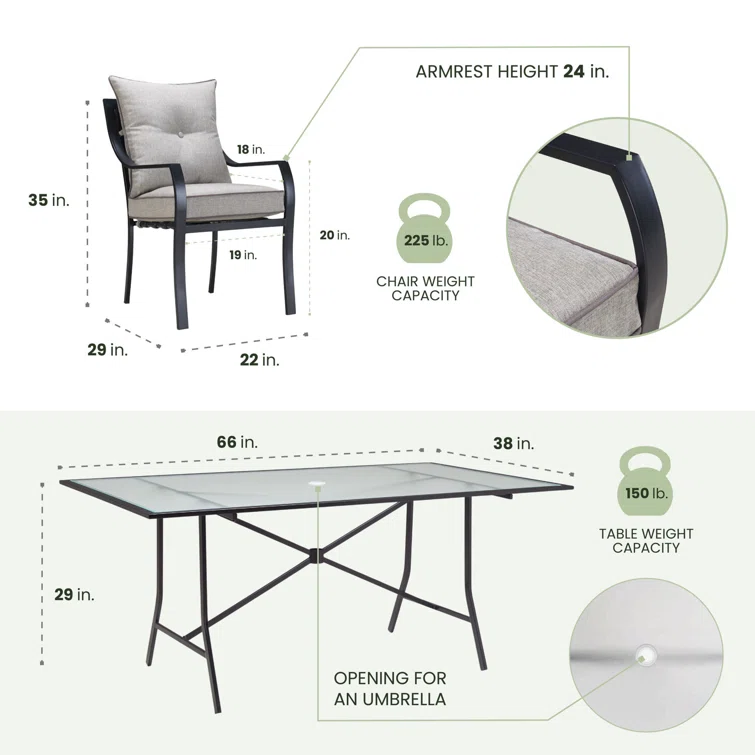 Bozarth 6 - Person Rectangular Outdoor Dining Set with Cushions