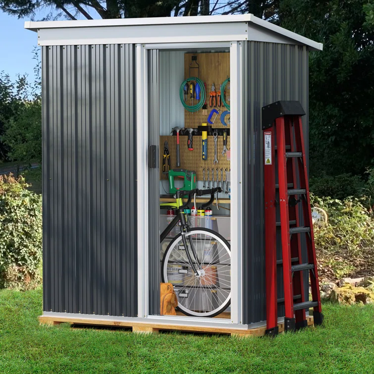 5 ft. W x 3 ft. D Metal Lean-To Storage Shed