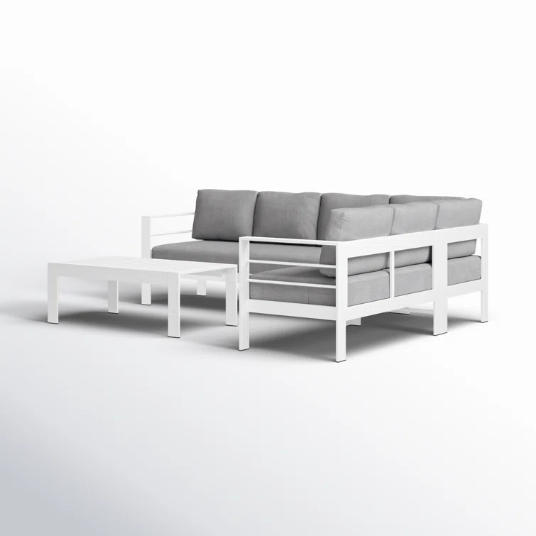 Brandtley 5-6 Person Aluminum Sectional Seating Group with Cushions