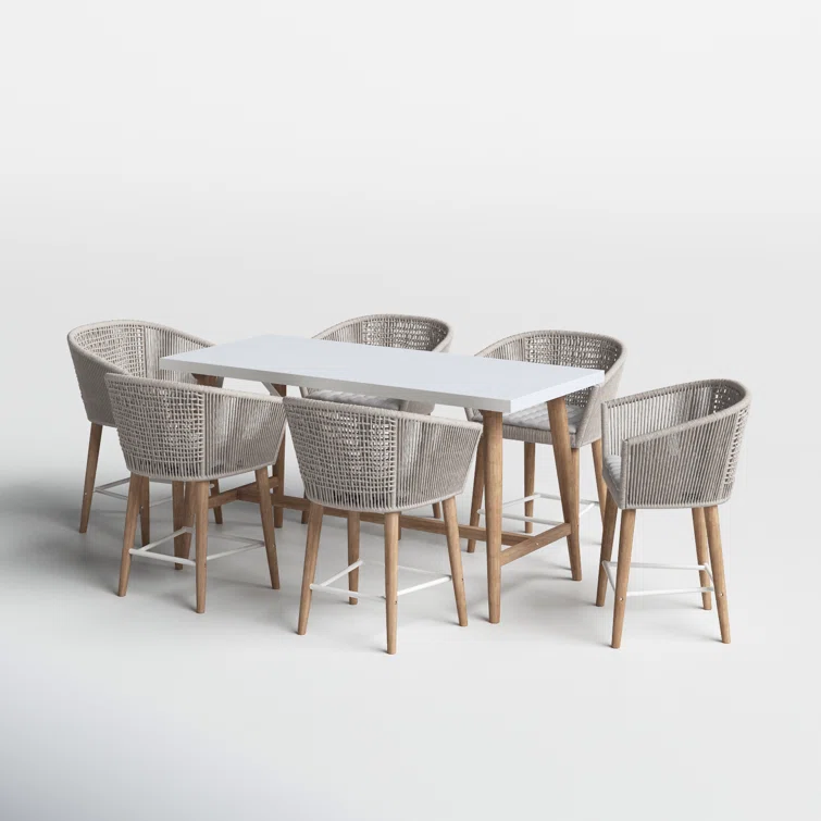 Boyd 6 - Person Rectangular Outdoor Dining Set with Cushions