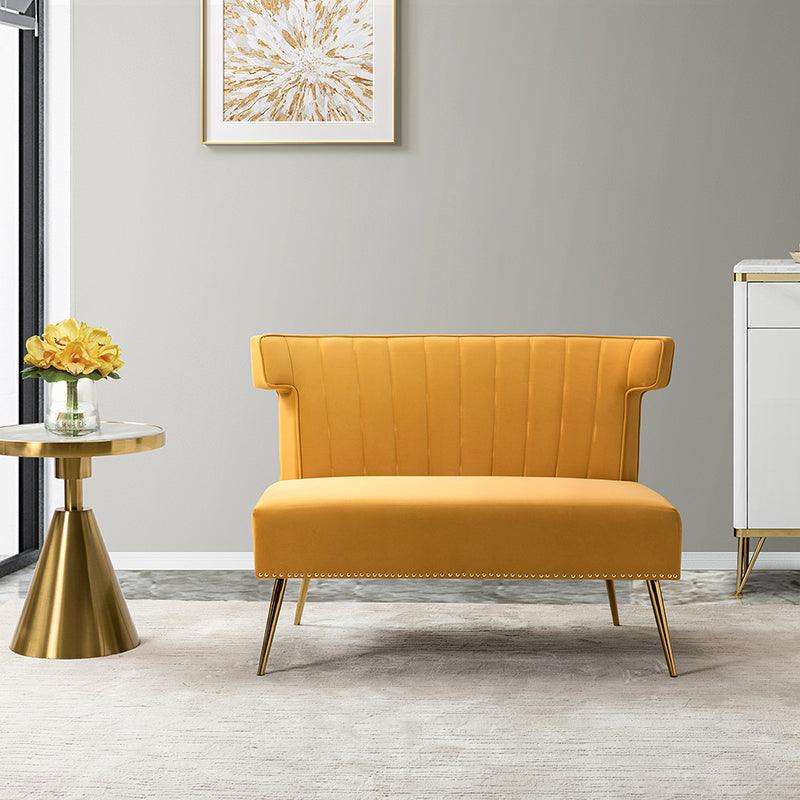 Megara Velvet Armless Wingback Loveseat
