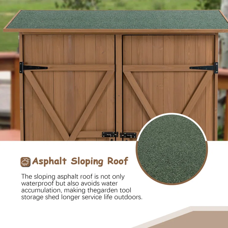 5 ft. W x 1 ft. D Solid Wood Storage Shed