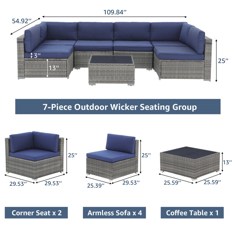 Sanjaya 6 - Person Outdoor Seating Group with Cushions