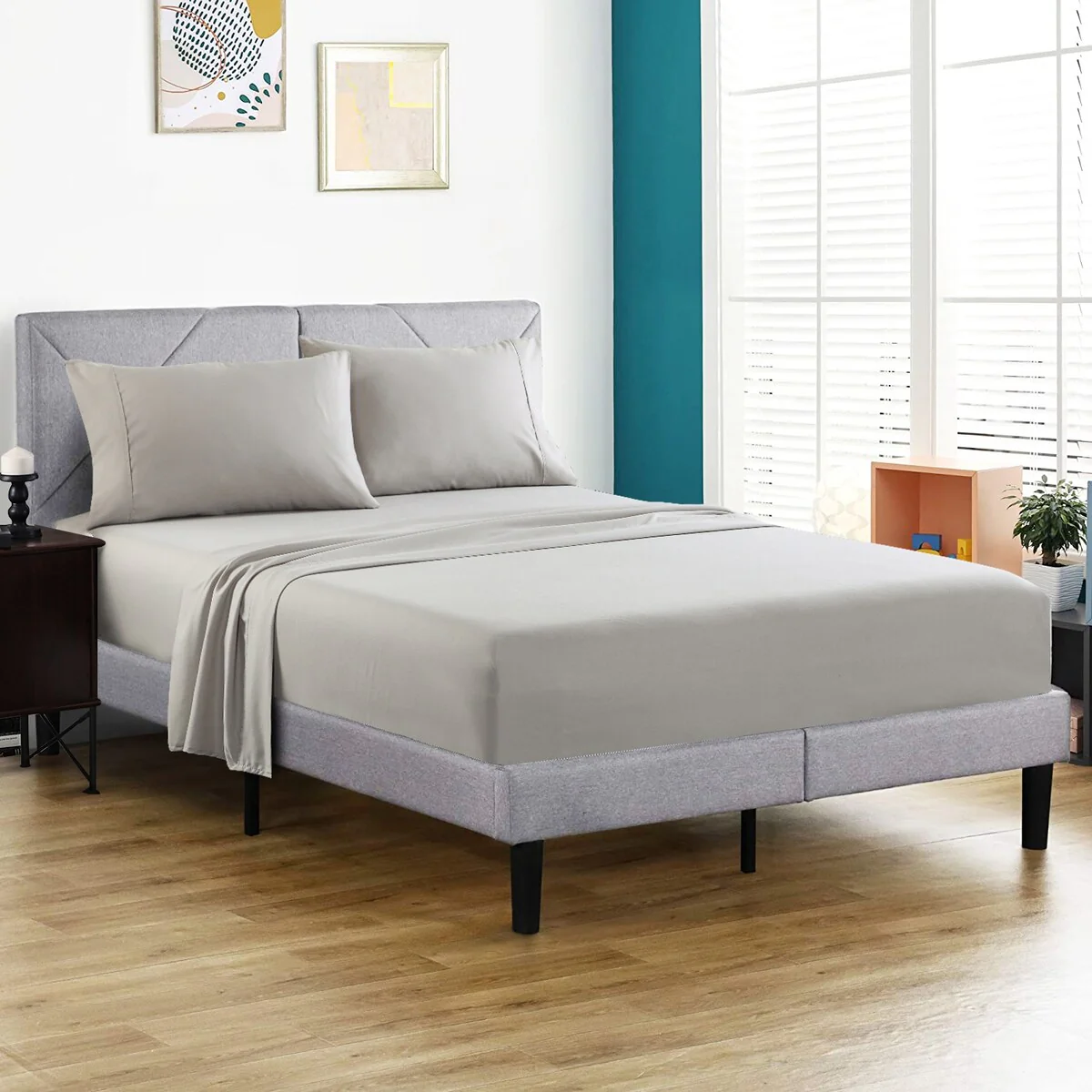 4 Piece Brushed Microfiber Bed sheet Set Wrinkle, Fade, Stain Resistant