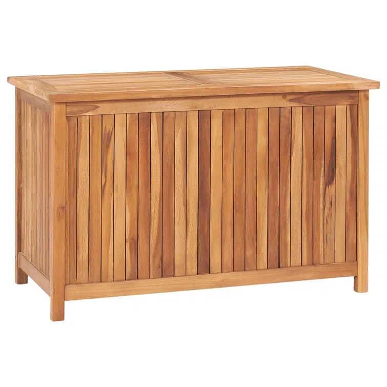 Thale Solid Wood Teak Patio Storage Box Outdoor Garden Bench Multi Sizes