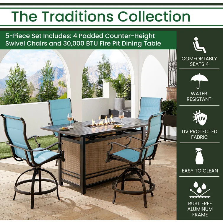 Mikenzie 4 - Person Rectangular Outdoor Dining Set with Cushions