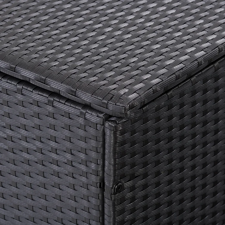 CorLiving 46'' W 81 Gallons Water Resistant Wicker Deck Box in Black