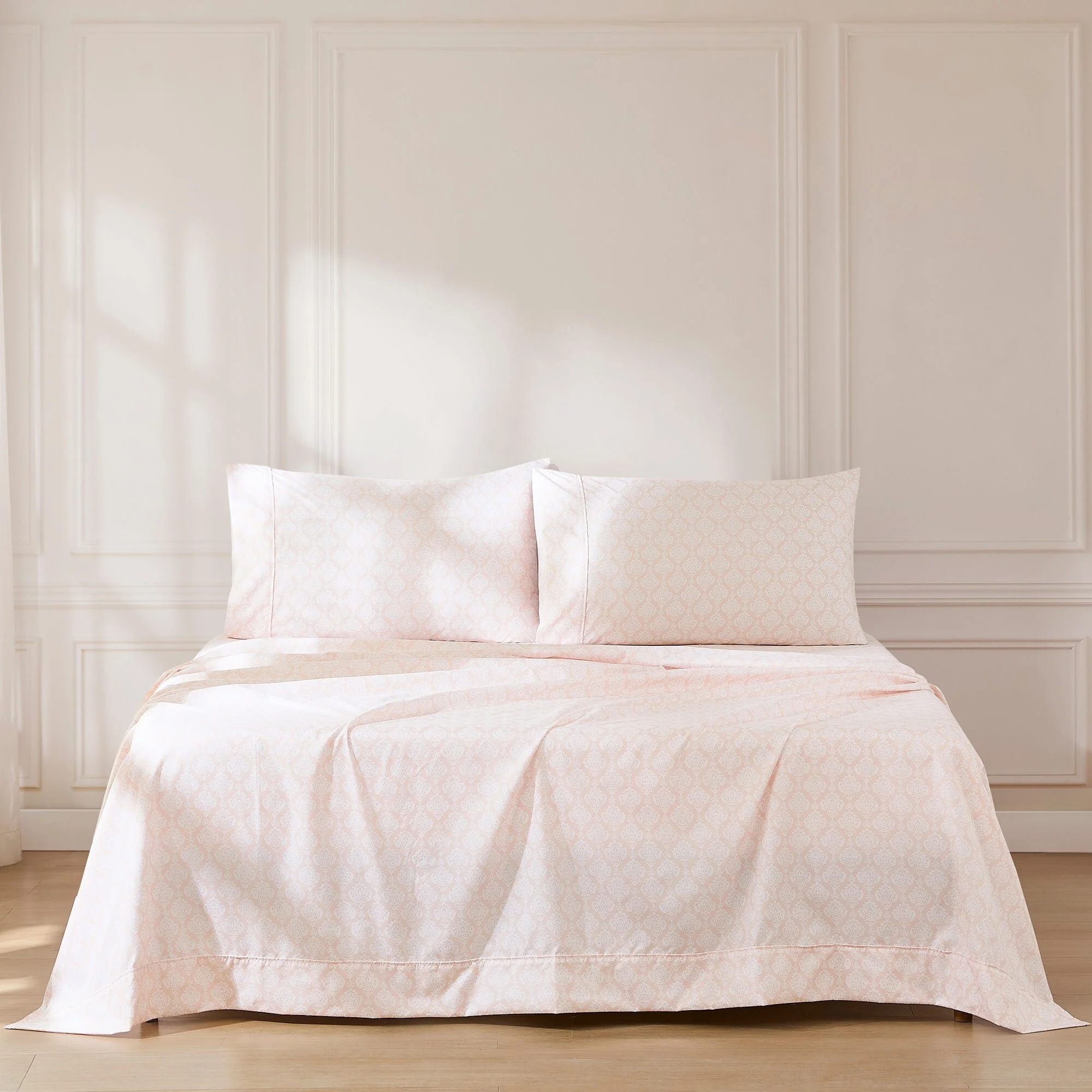 Lush Decor Romer Damask Peach Sheet Set