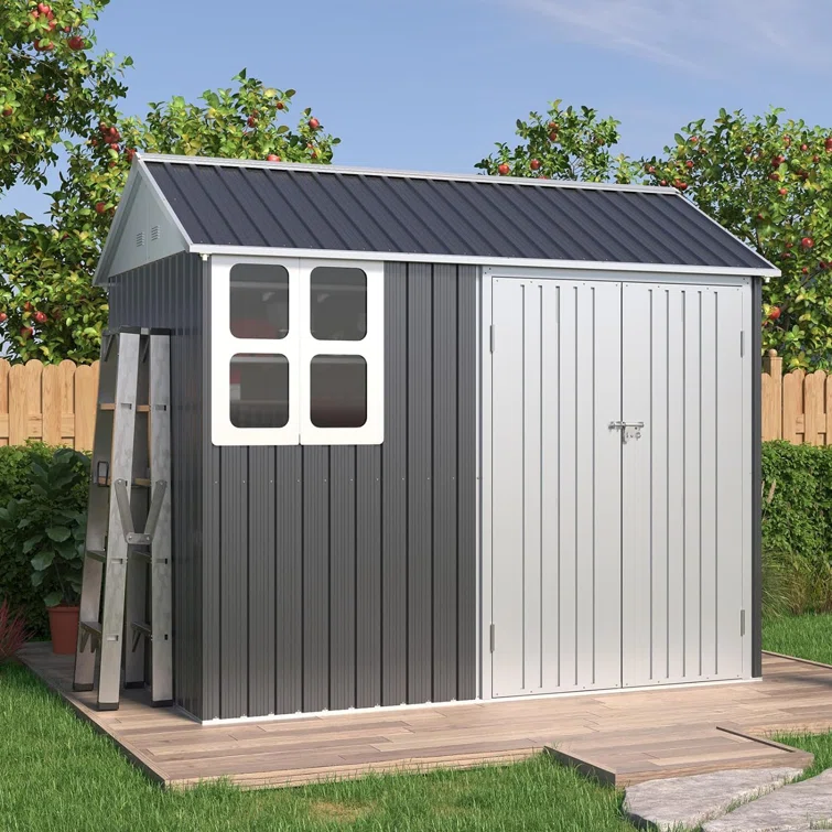 Nordic Cottage 8 ft. W x 6 ft. D Metal Storage Shed