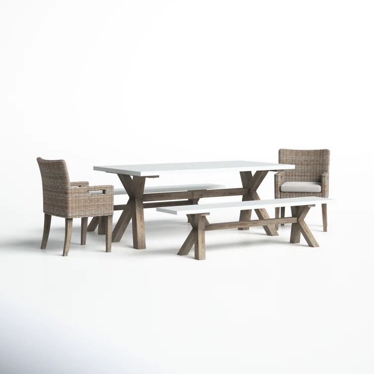 Fleur 8 - Person Rectangular Outdoor Dining Set with Cushions