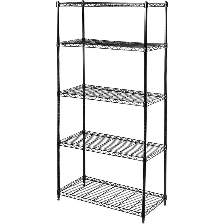 Monquisse 30'' W Metal Height -Adjustable Shelving Unit with Wheels