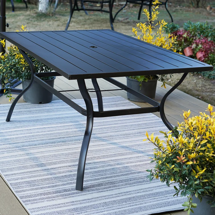 Alyah 6 - Person Rectangular Outdoor Dining Set with Cushions