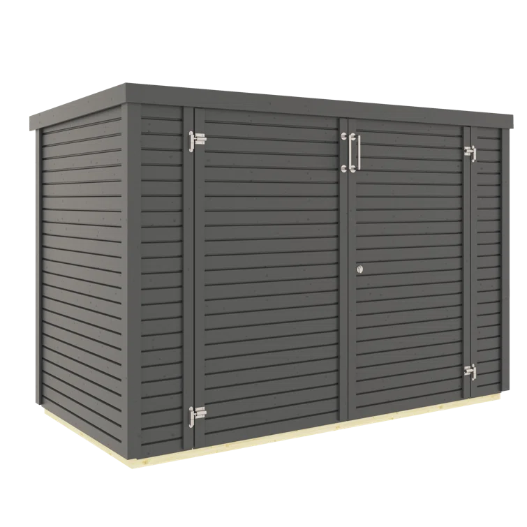 Bertilo 6 ft. 7 in. W x 3 ft. 5 in. D Solid Wood Horizontal Bike Shed
