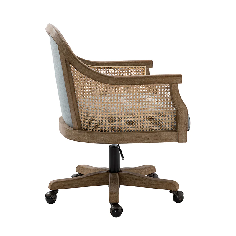 Audrey Task Accent Chair with Rattan Arms