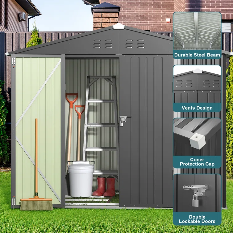 8 ft. W x 6 ft. D Outdoor Storage Shed