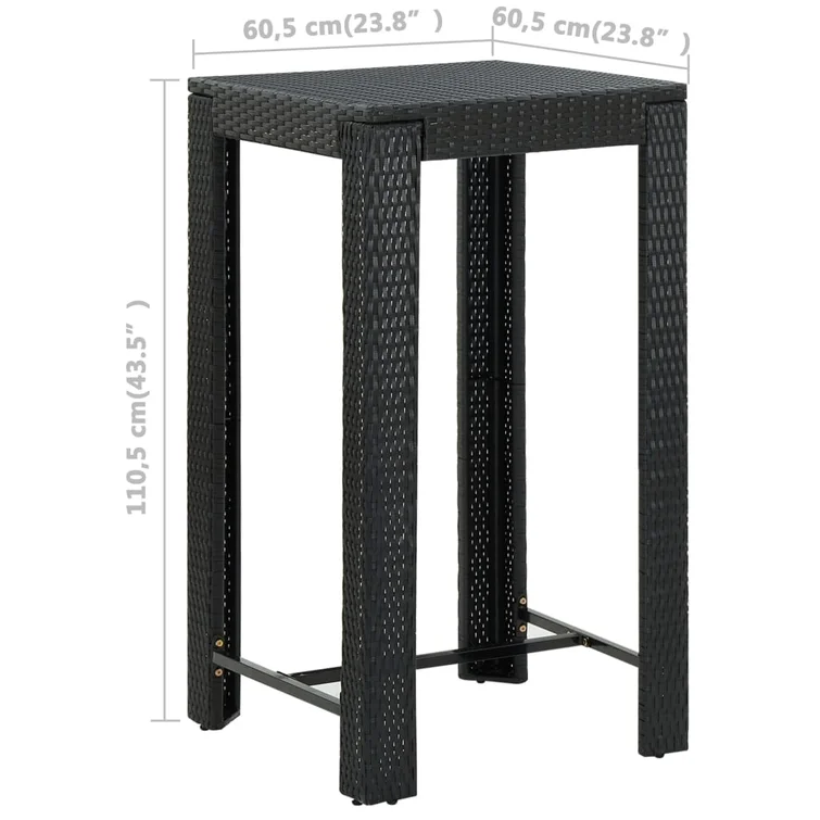 Patio Bar Set Outdoor Bistro Set Bar Stool Bistro Table Poly Rattan