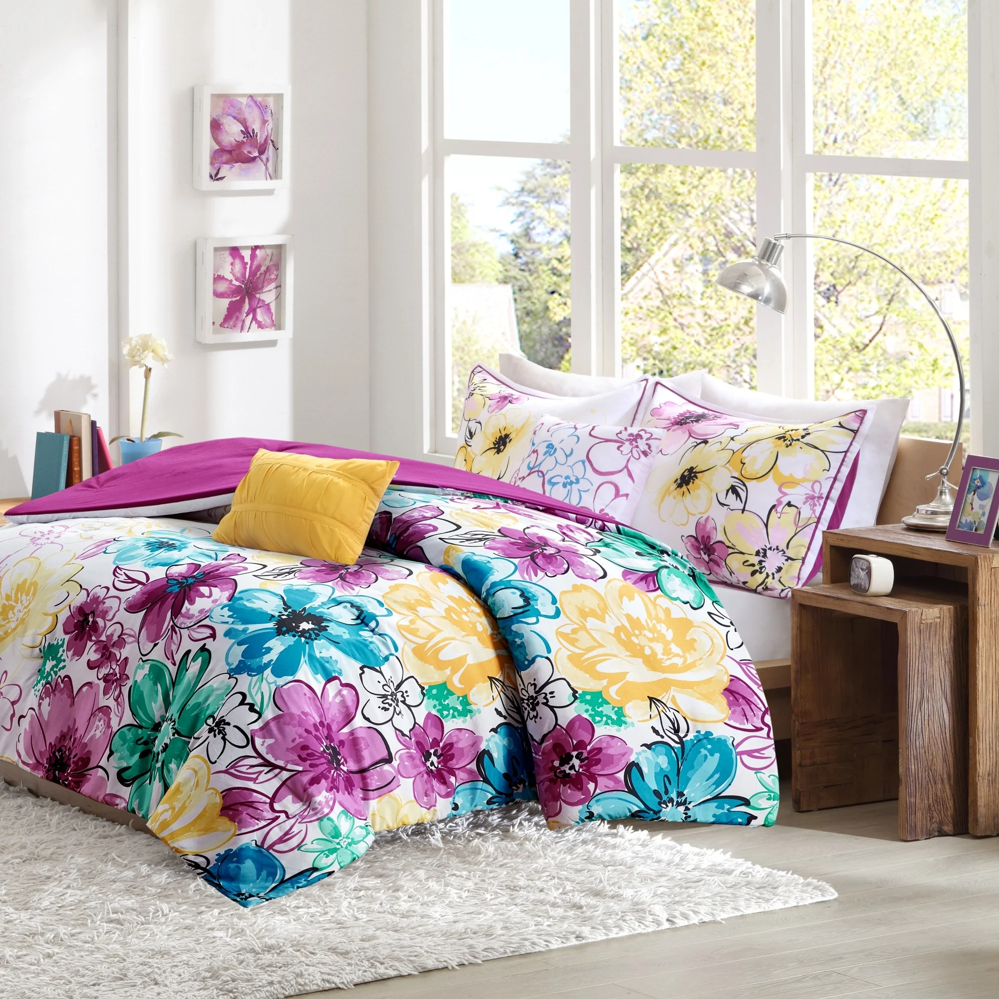 Ashley Floral Microfiber Comforter Set by Intelligent Design
