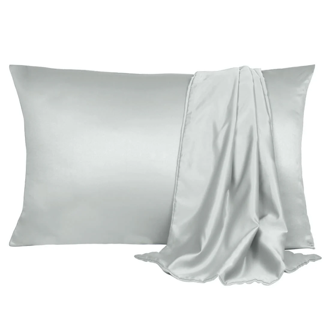 Luxury Satin Pillowcases Silky Pillow Cover Set of 2, 20x14inch