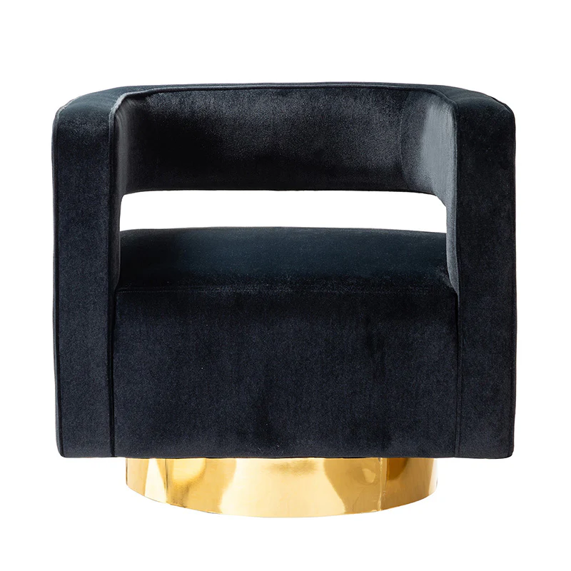 Agata Velvet Swivel Barrel Armchair