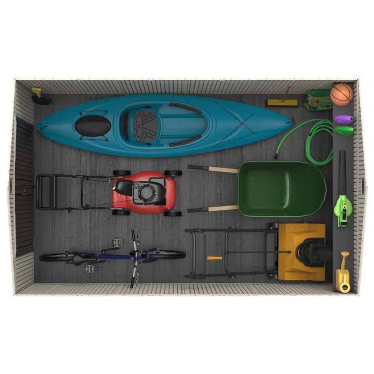8 Ft. x 12.5 Ft. High-Density Polyethylene (Plastic) Steel Reinforced Outdoor Storage Shed