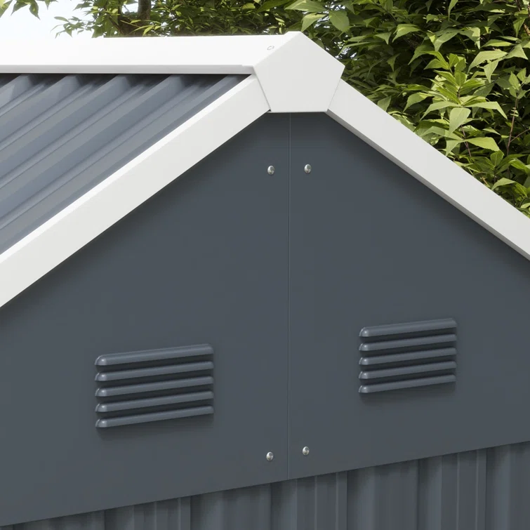 7 ft. 1 in. W x 5 ft. 8 in. D Metal Garage Shed