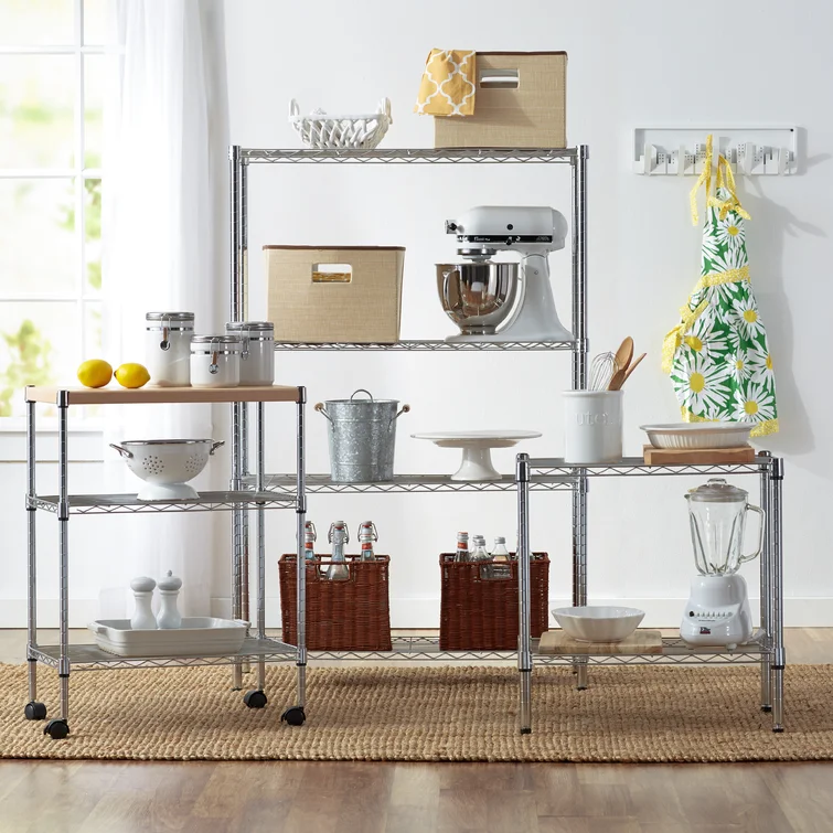 Wayfair Basics® Alexandrina 2-Tier Steel Shelving Unit (24" H x 24" W x 14" D)