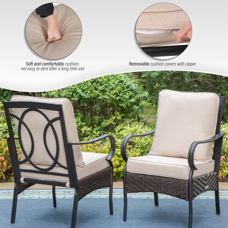 Armisha 4 - Person Square Outdoor Dining Set with Cushions