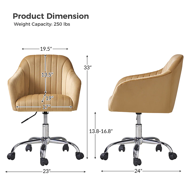 Theo Modern Velvet Task Chair with Tufted Back