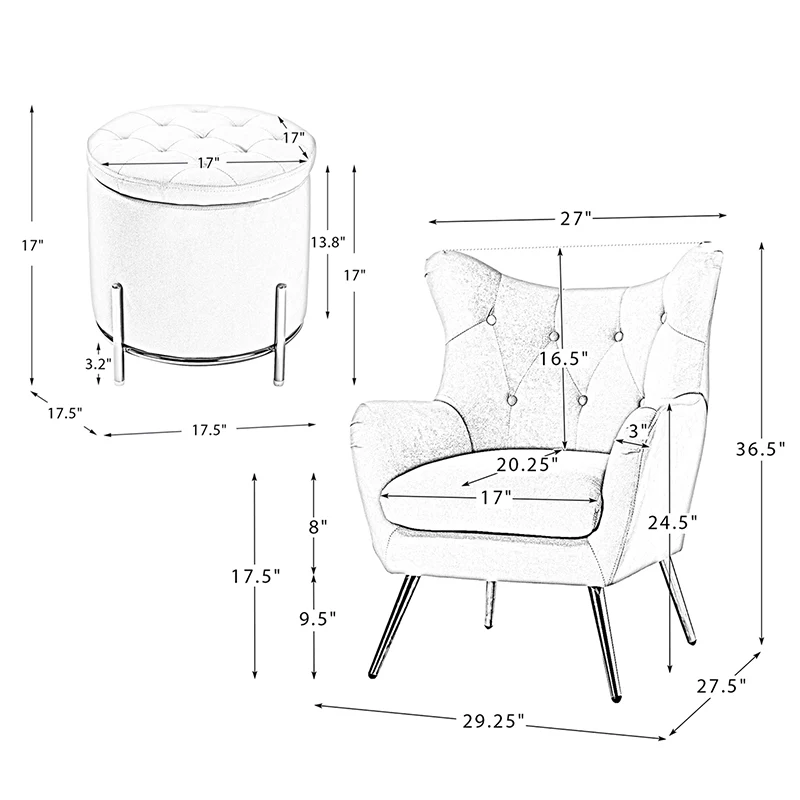 Eliseo 2 Pieces Living Room Set