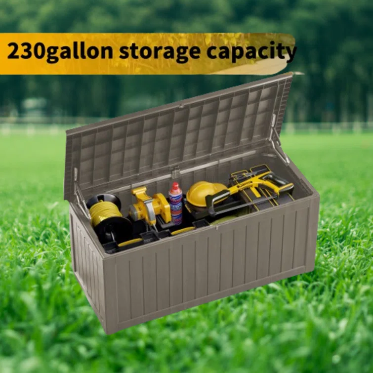 WORACO 32.24'' W 230 Gallons Water Resistant Resin Lockable Deck Box