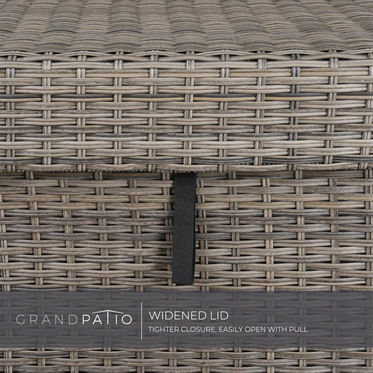 Grand Patio 170 Gallons Wicker Deck Box with Wheels