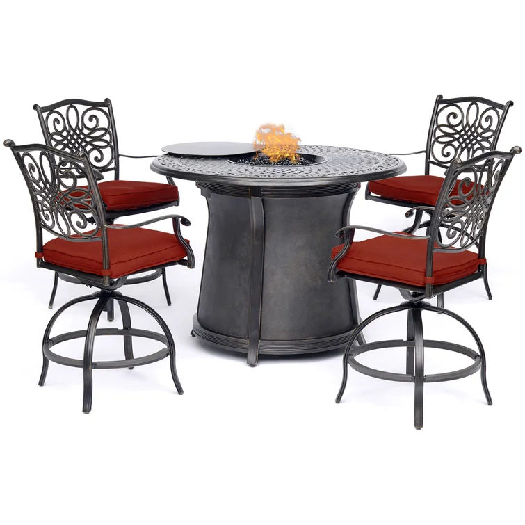 Carleton 4 - Person Round Outdoor Dining Set with Cushions
