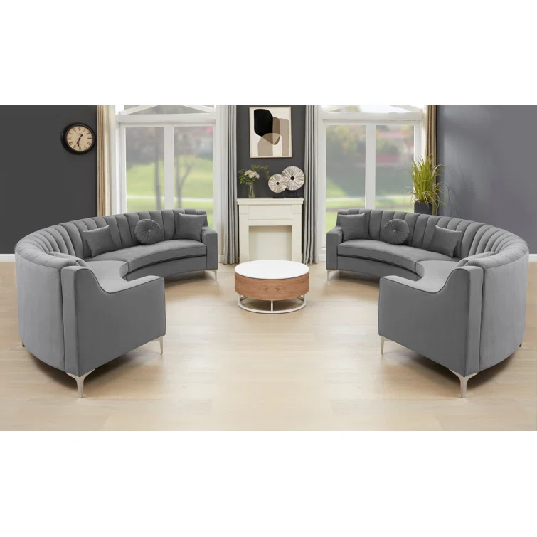 Steubenville 2 - Piece Velvet Sectional