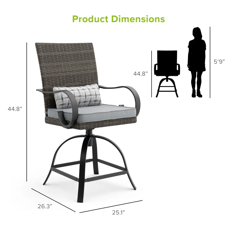 Arosa 2 - Person Square Outdoor Dining Set with Cushions