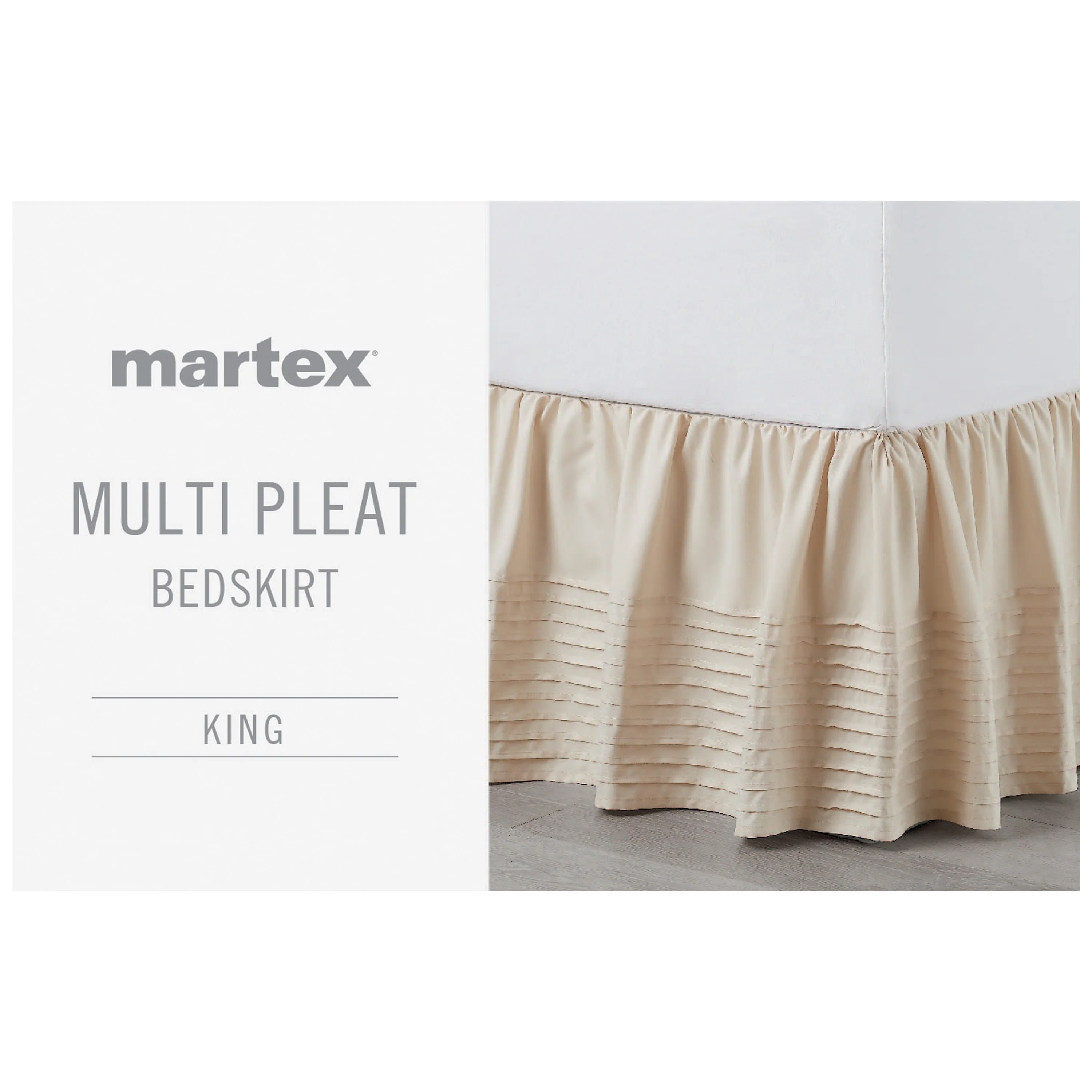 Martex Multi Pleat Solid Lightweight Easy Care Bed Skirt