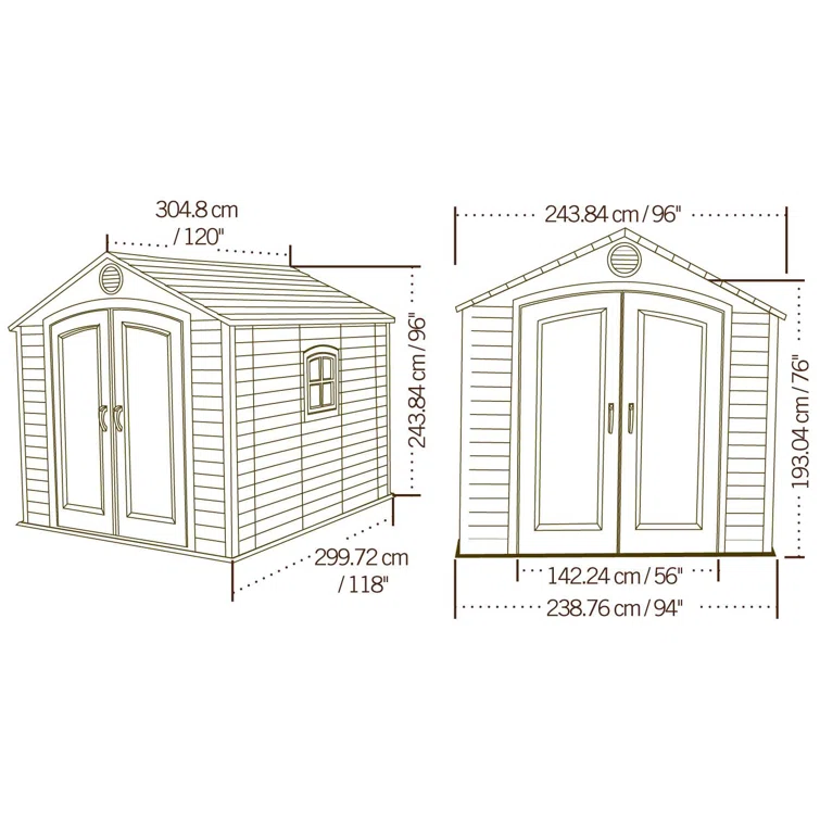 8 Ft. x 10 Ft. High-Density Polyethylene (Plastic) Steel Reinforced Outdoor Storage Shed