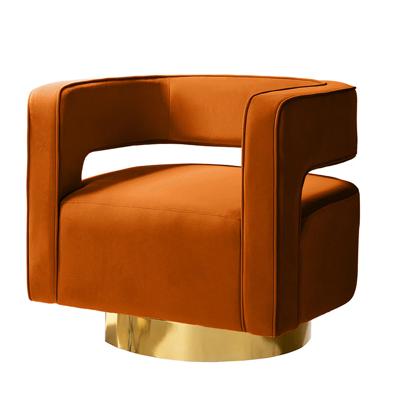 Agata Velvet Swivel Barrel Armchair